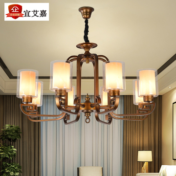 新中式吊灯现代客厅灯中国风创意欧式简约铁艺卧室餐厅古铜色灯具